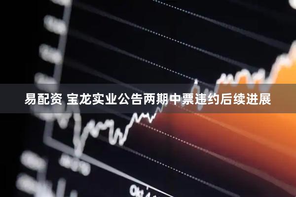 易配资 宝龙实业公告两期中票违约后续进展