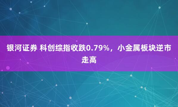 银河证券 科创综指收跌0.79%，小金属板块逆市走高
