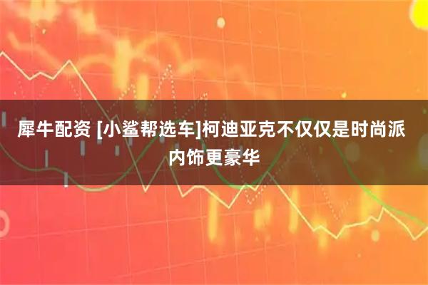 犀牛配资 [小鲨帮选车]柯迪亚克不仅仅是时尚派 内饰更豪华